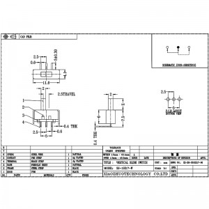 Công tắc trượt SS12E17 Công tắc trượt điện của máy sưởi điện uốn cong 2-Vị trí 3-Công tắc bật pin