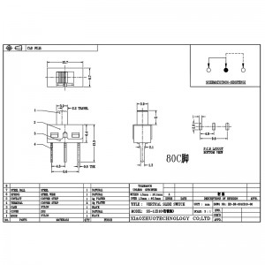 Công tắc trượt SS12D10 Công tắc trượt đồ chơi điện tử 2-Vị trí 3-pin đơn-Công tắc băng tần sân khấu