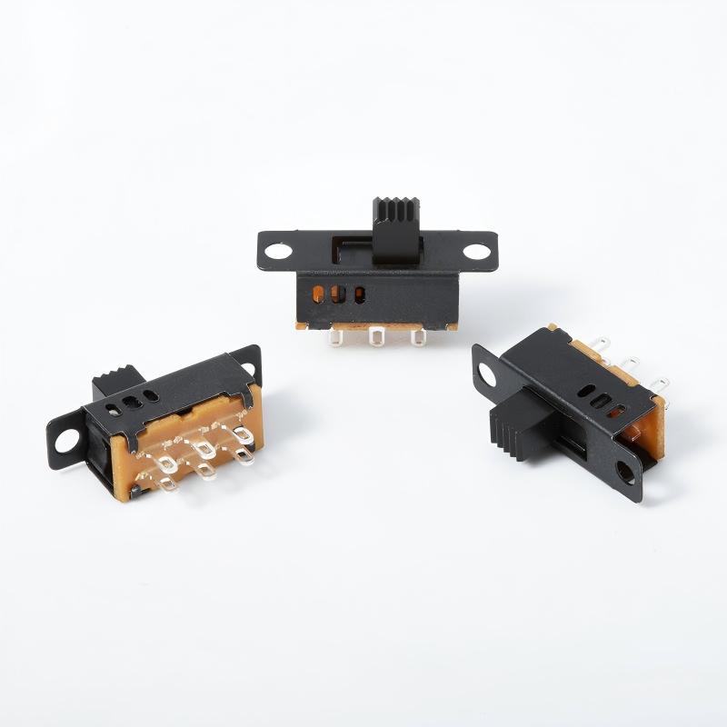 công tắc trượt SS23D32 kép-hàng ba-vị trí 2P3T dọc sáu-pin lưỡng cực ba-vị trí